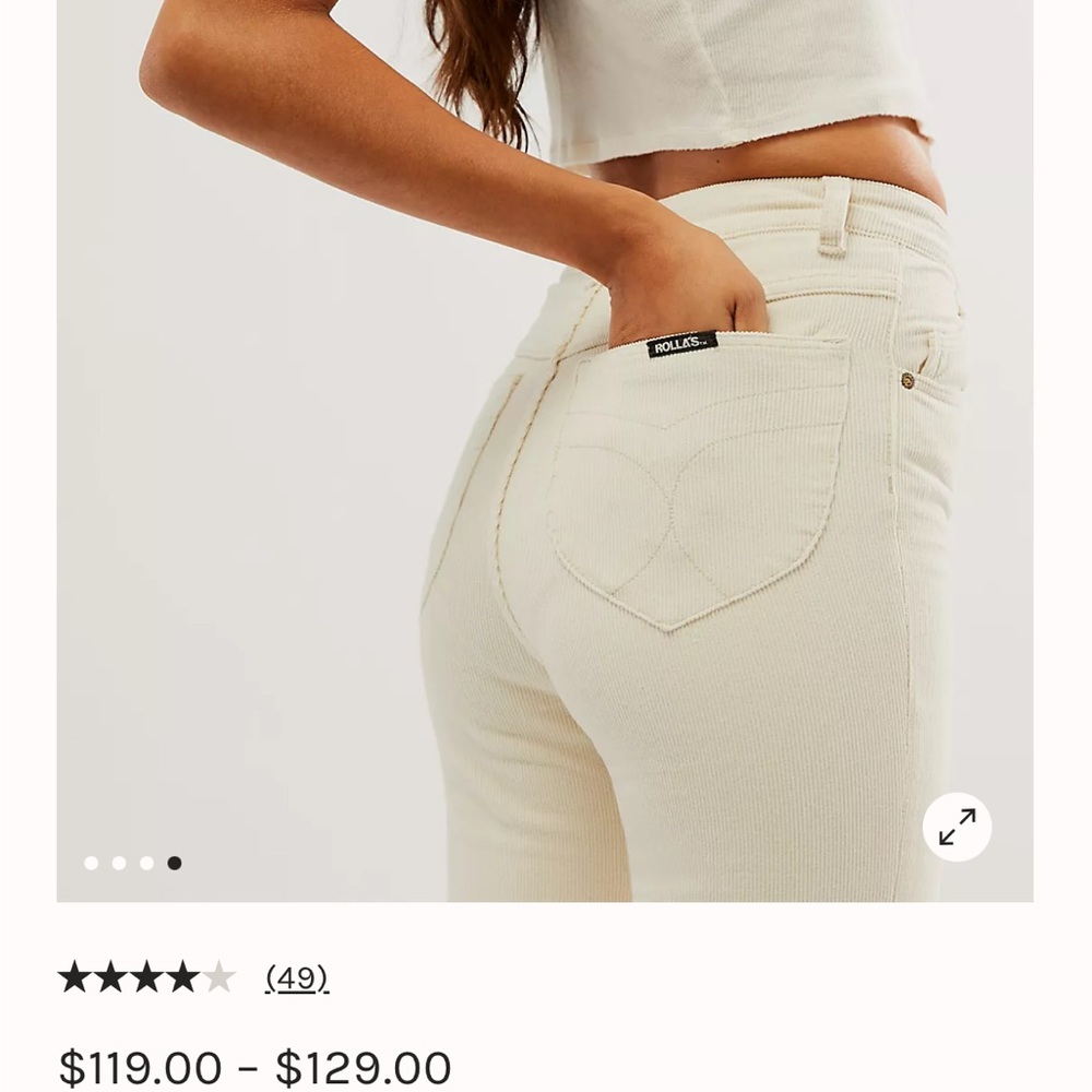 Rolla’s cream flare denim pants